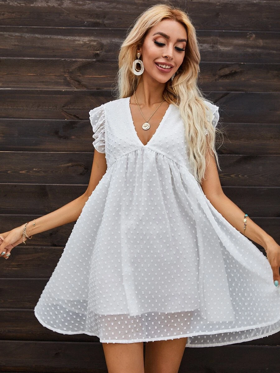 Robe avec manches papillon