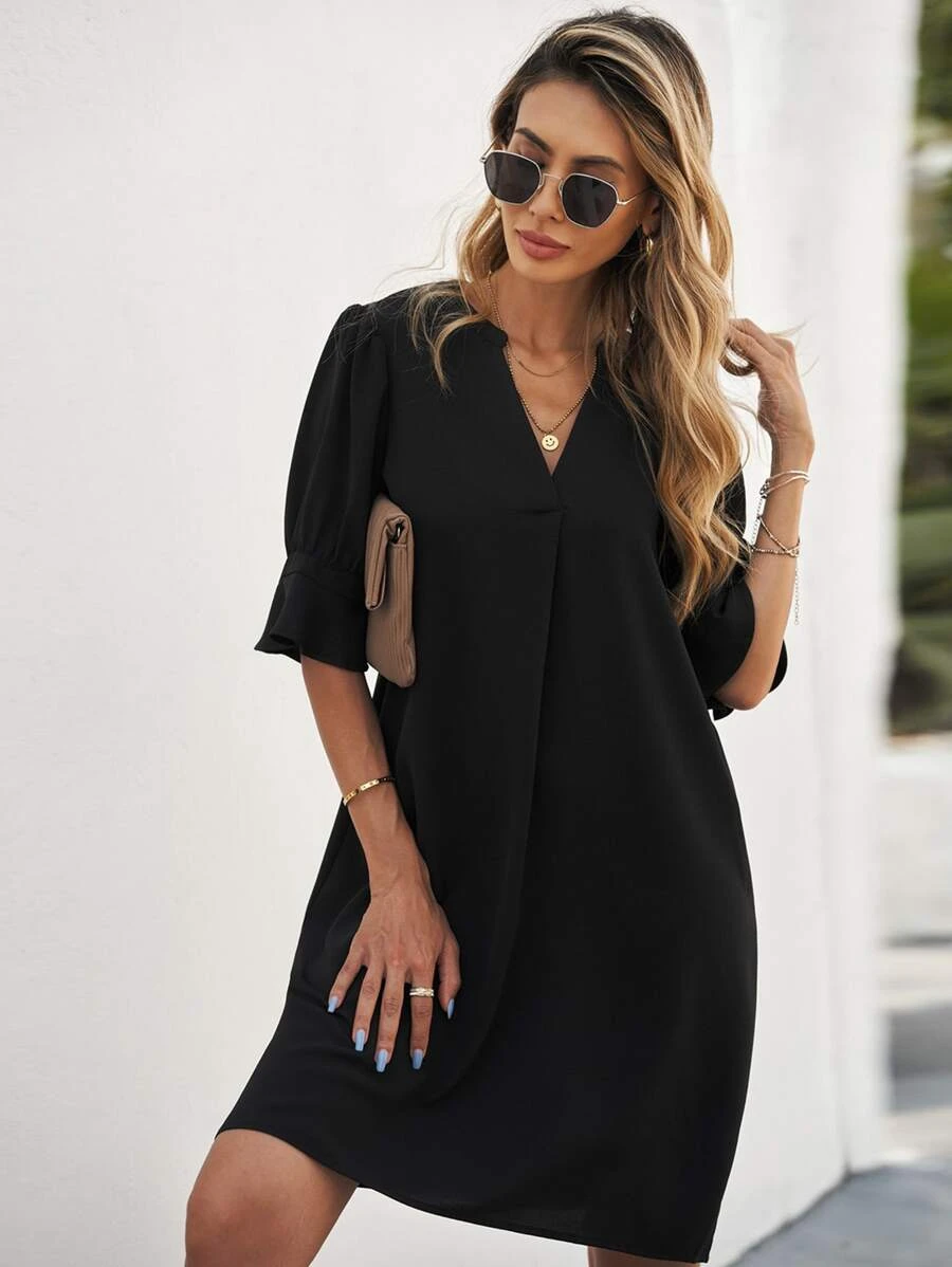 Robe tunique manches évasées