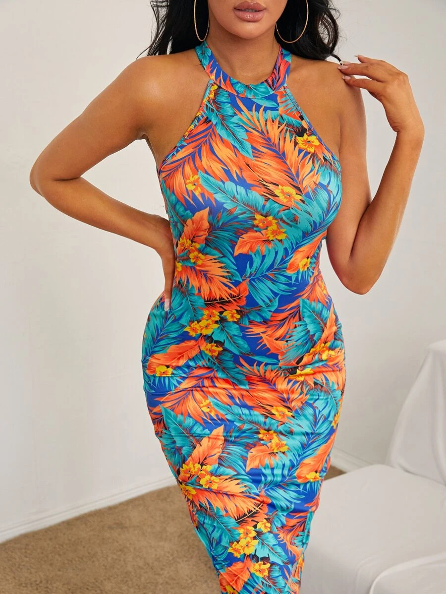 Robe trapèze fleuri ceinturé