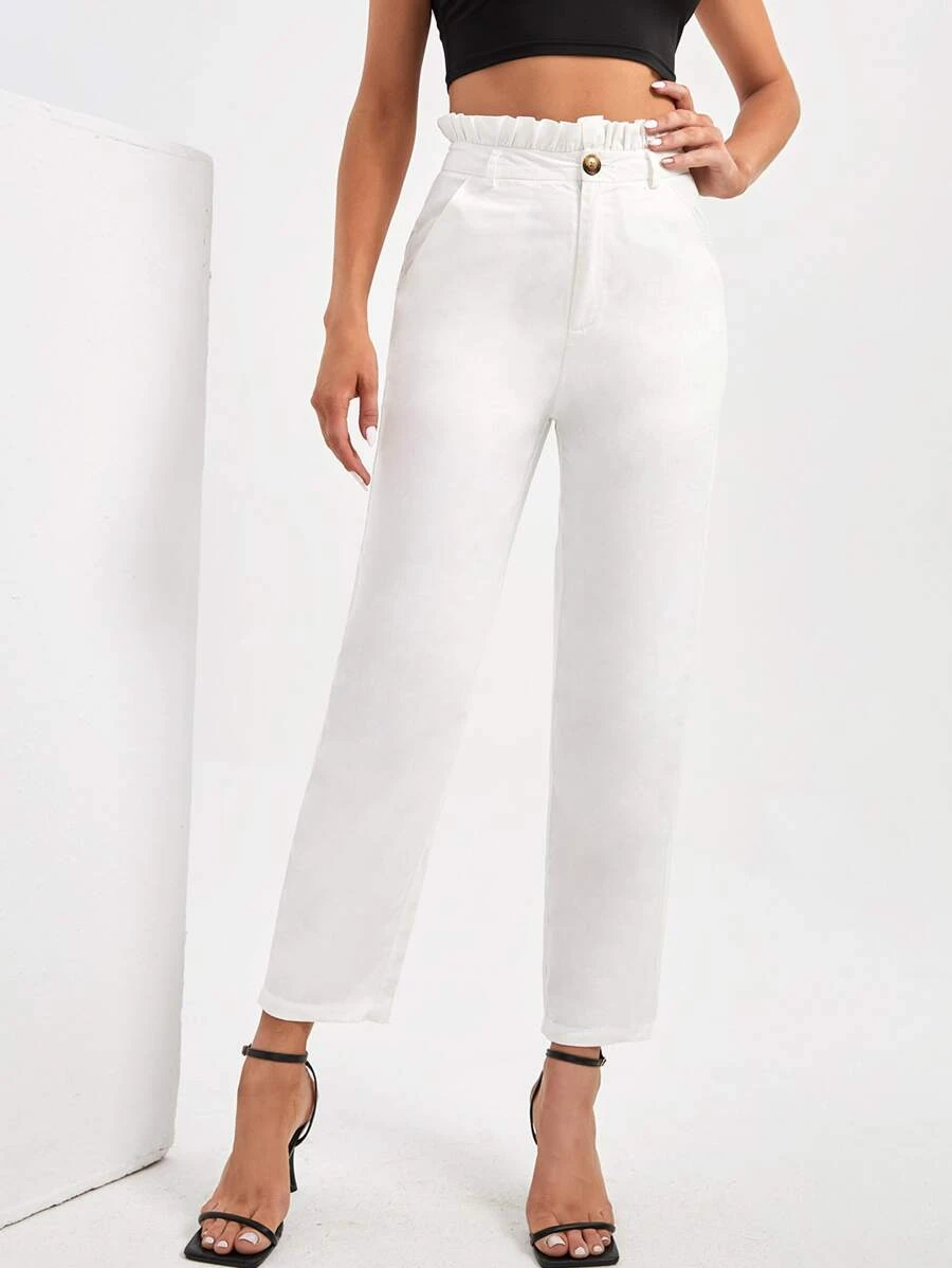 Pantalon à taille froncée à poches