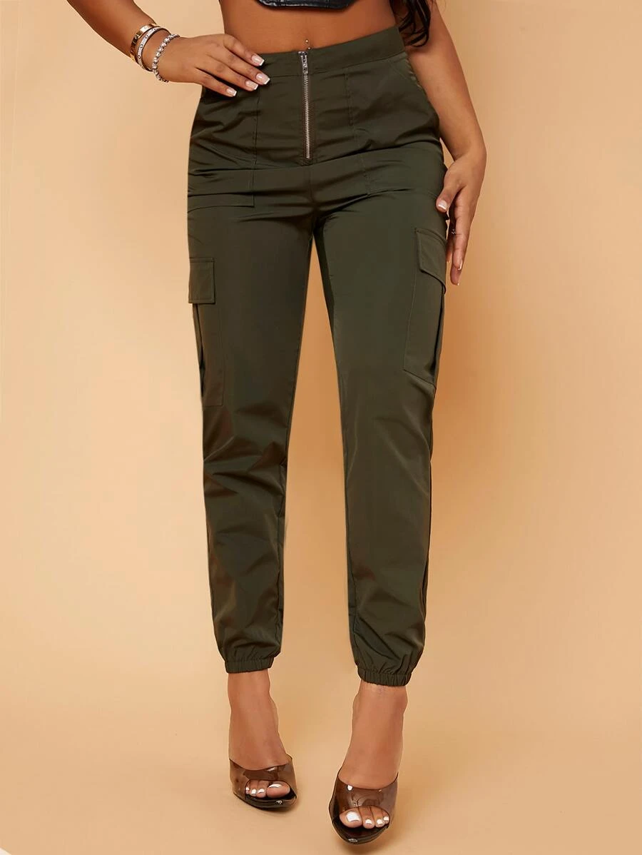 Pantalon cargo zippé à poche