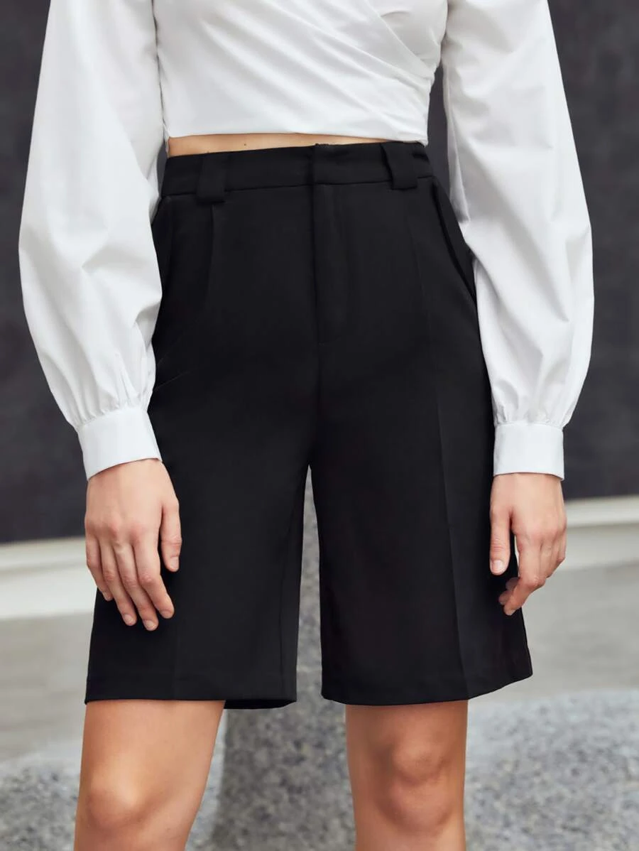 Bermuda à poche taille haute